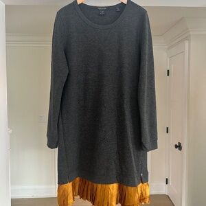 Scotch & Soda dress, dark grey/burnt orange ruffle - size 8-10 (S&S size 3)